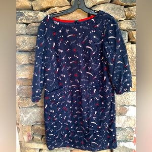 Navy boden corduroy dress shooting stars ⭐️ 8